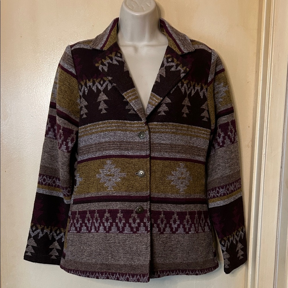 Shyanne Multicolor Patterned Western Shacket size XS